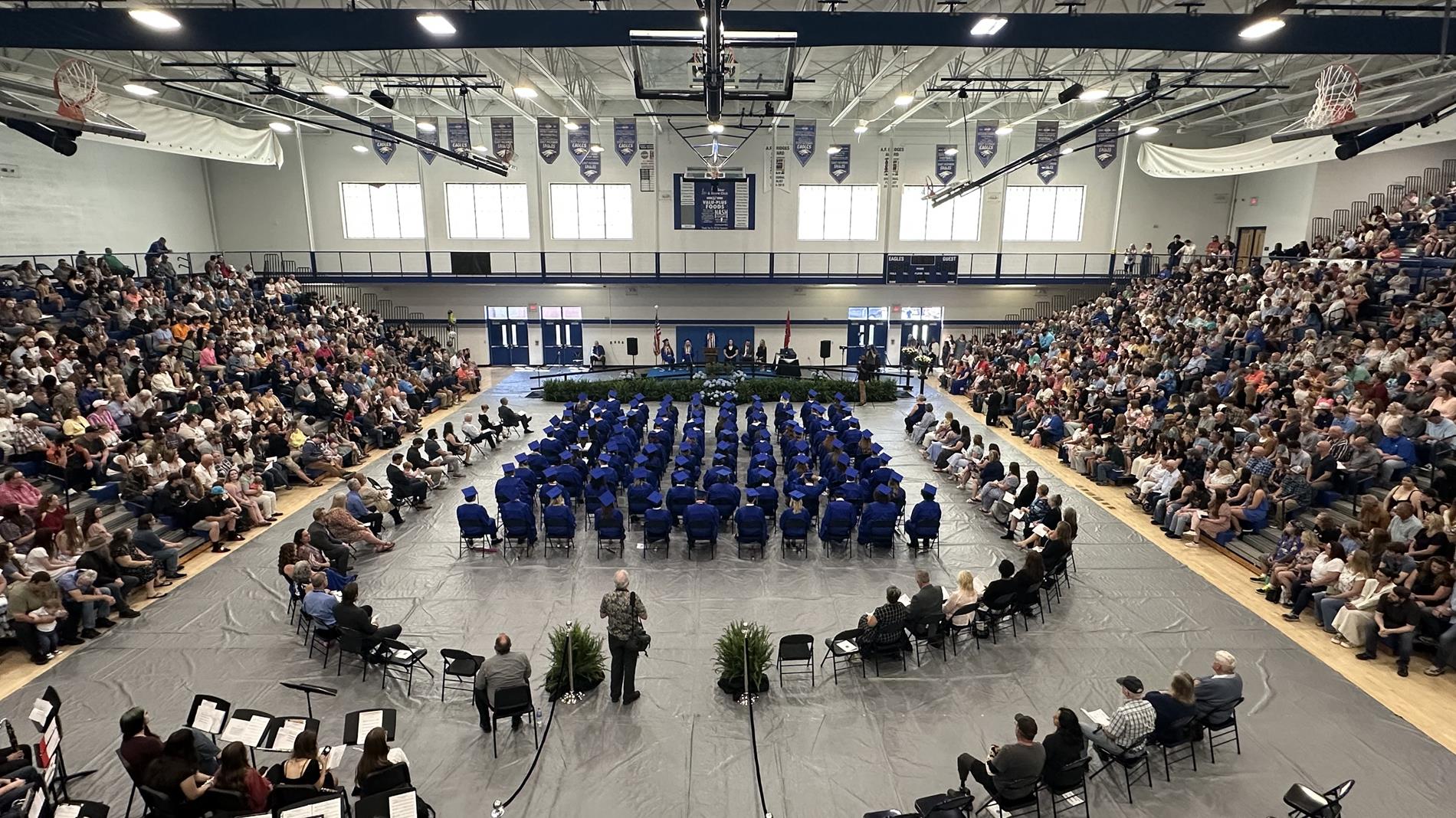 EHHS Graduation picture with families and teachers 