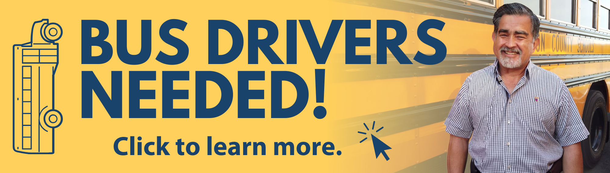 Bus drivers needed! Click to learn more.