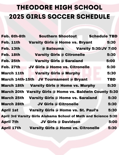 Girls Soccer Schedule