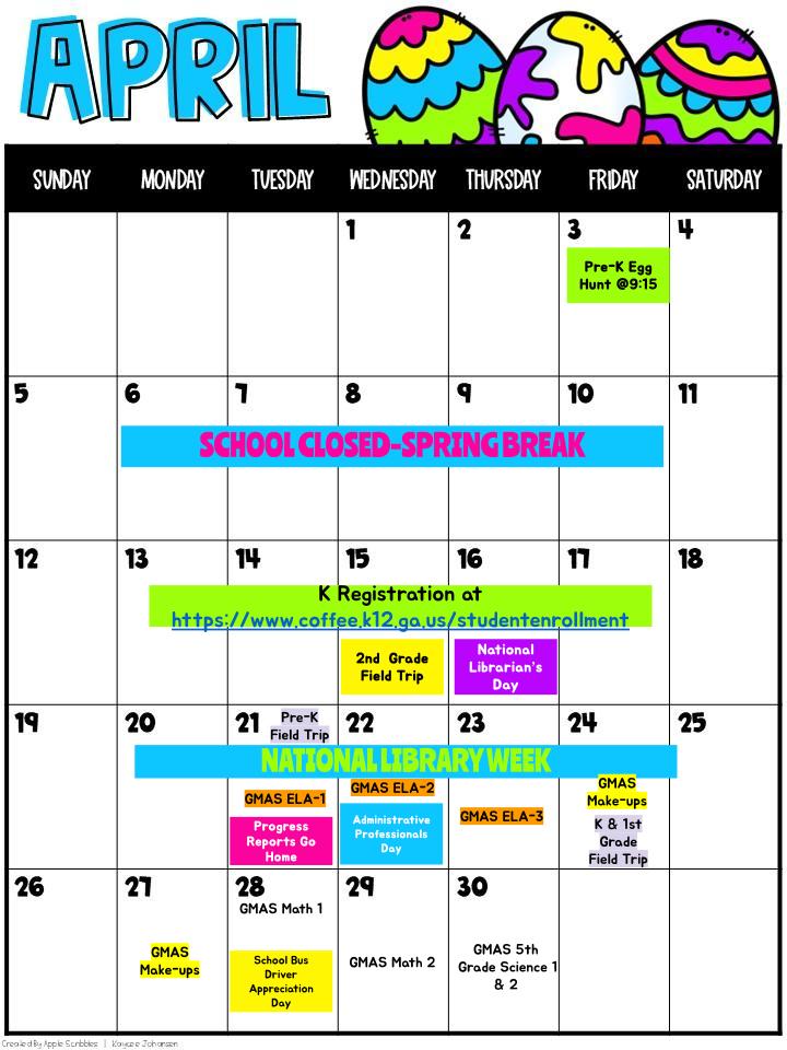 APRIL CALENDAR (ENGLISH)