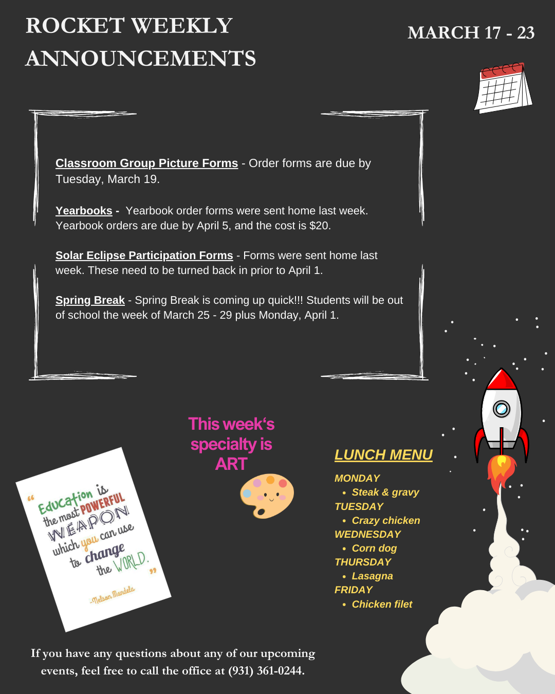 Rocket Weekly Announcements