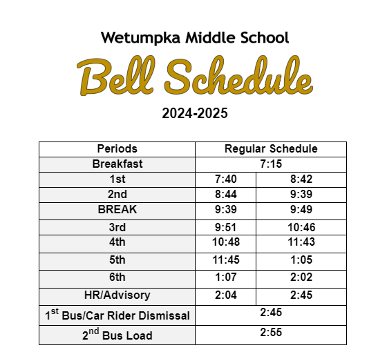 24-25 Bell Schedule