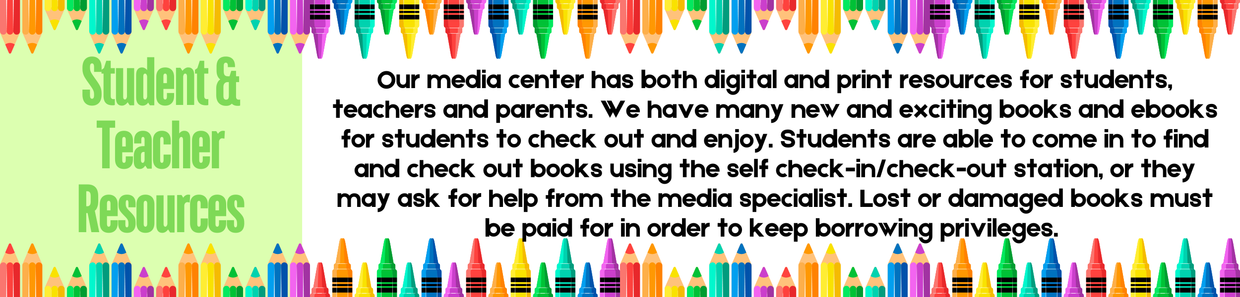 Media Center student and teacher resources graphic