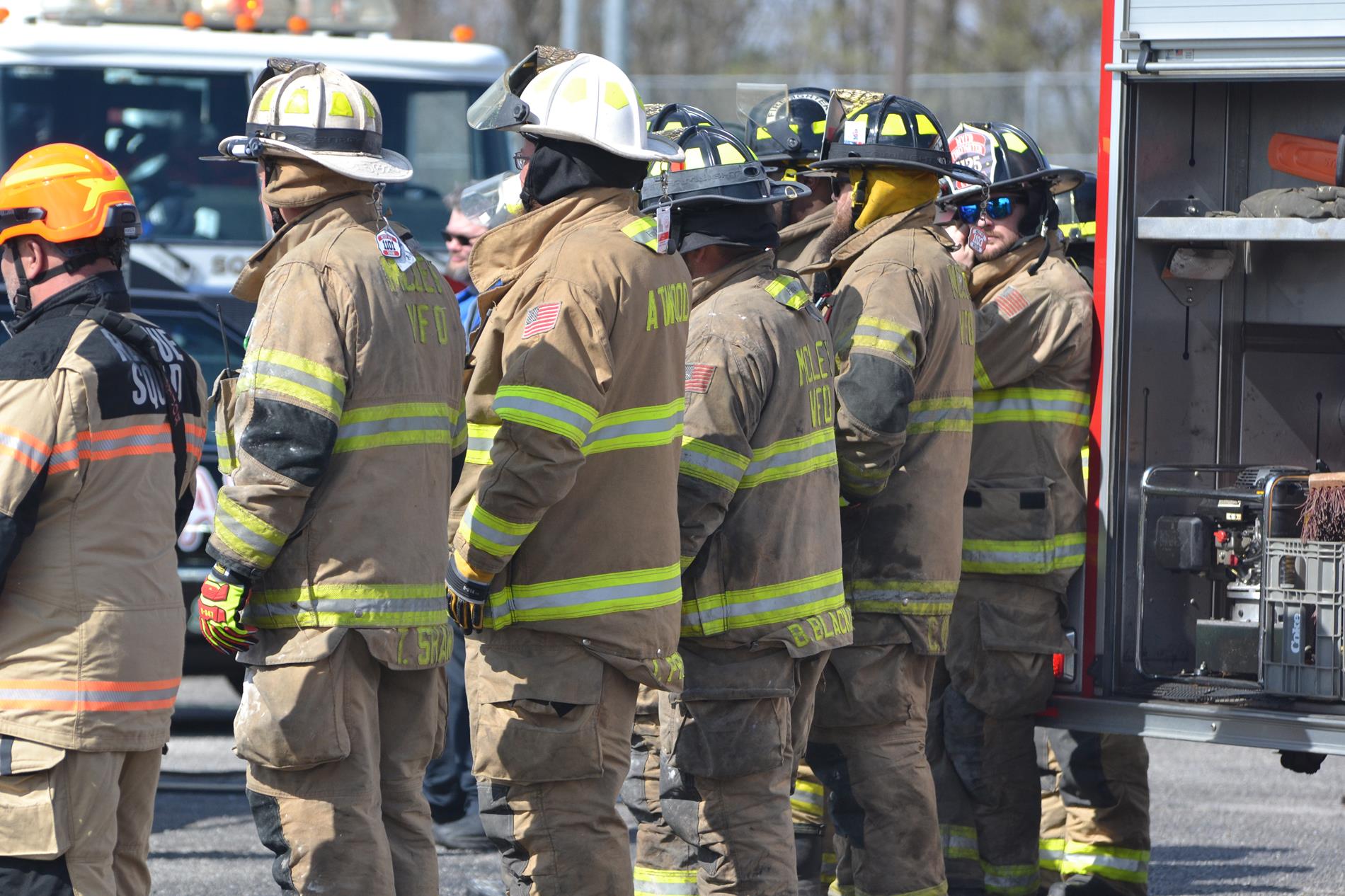 Firemen standing during WCSSD Mock Crash Event