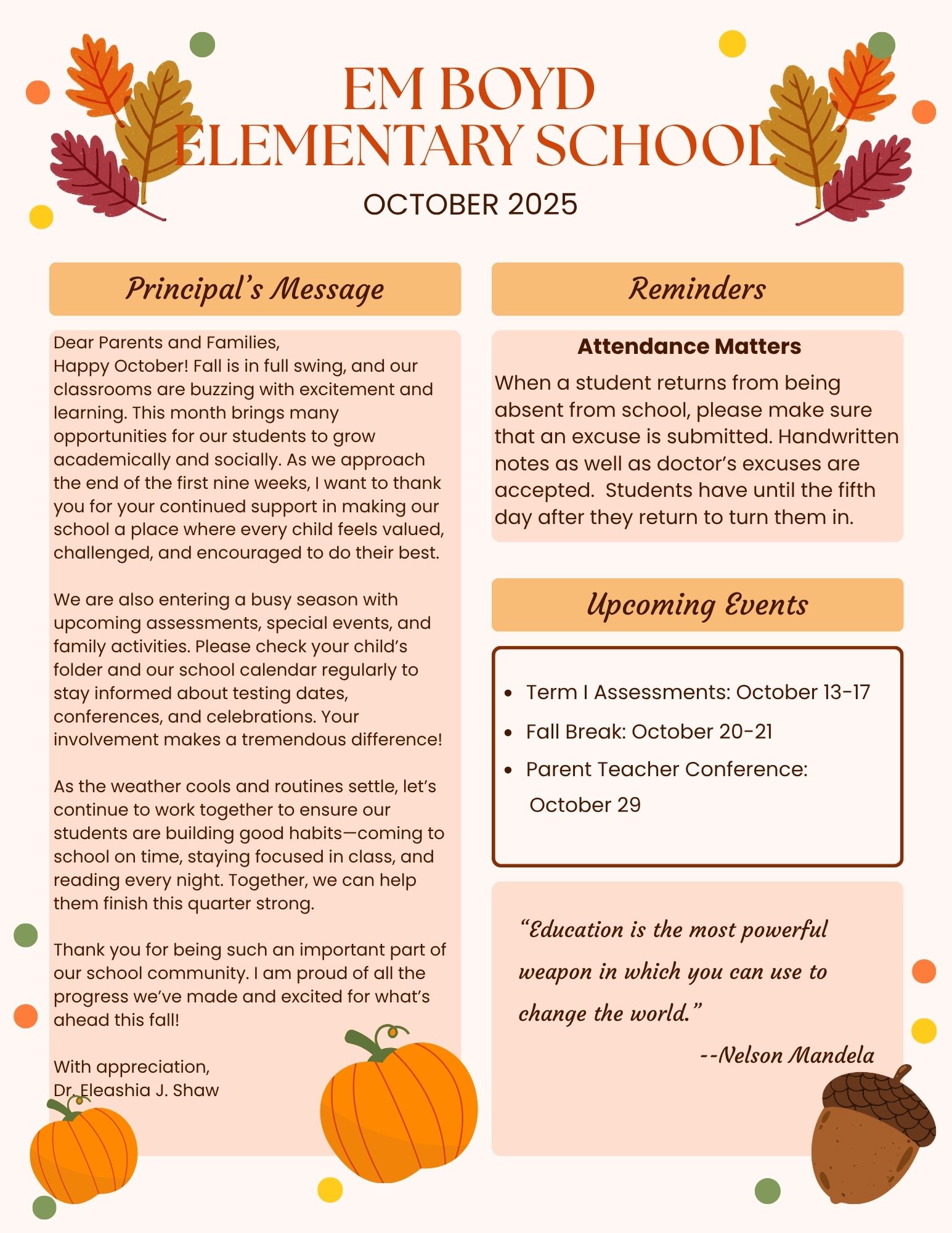 October Newsletter - Page 1