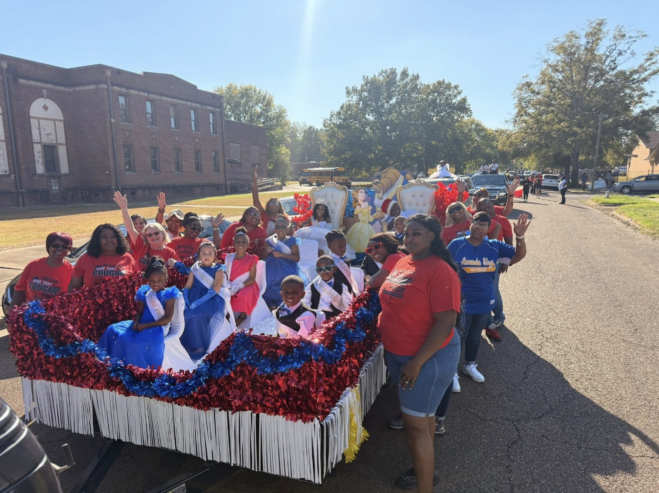 A float full of CBES students before the parade.