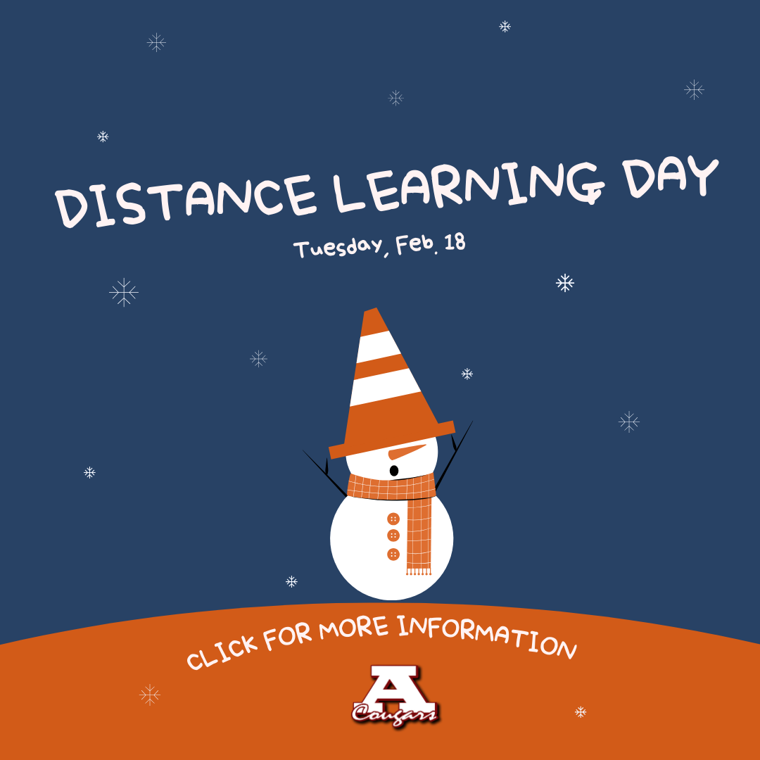 Distance Learning Day Tuesday, feb. 18. Click for more information