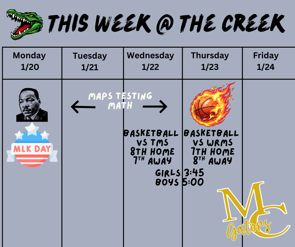 This week at the Creek