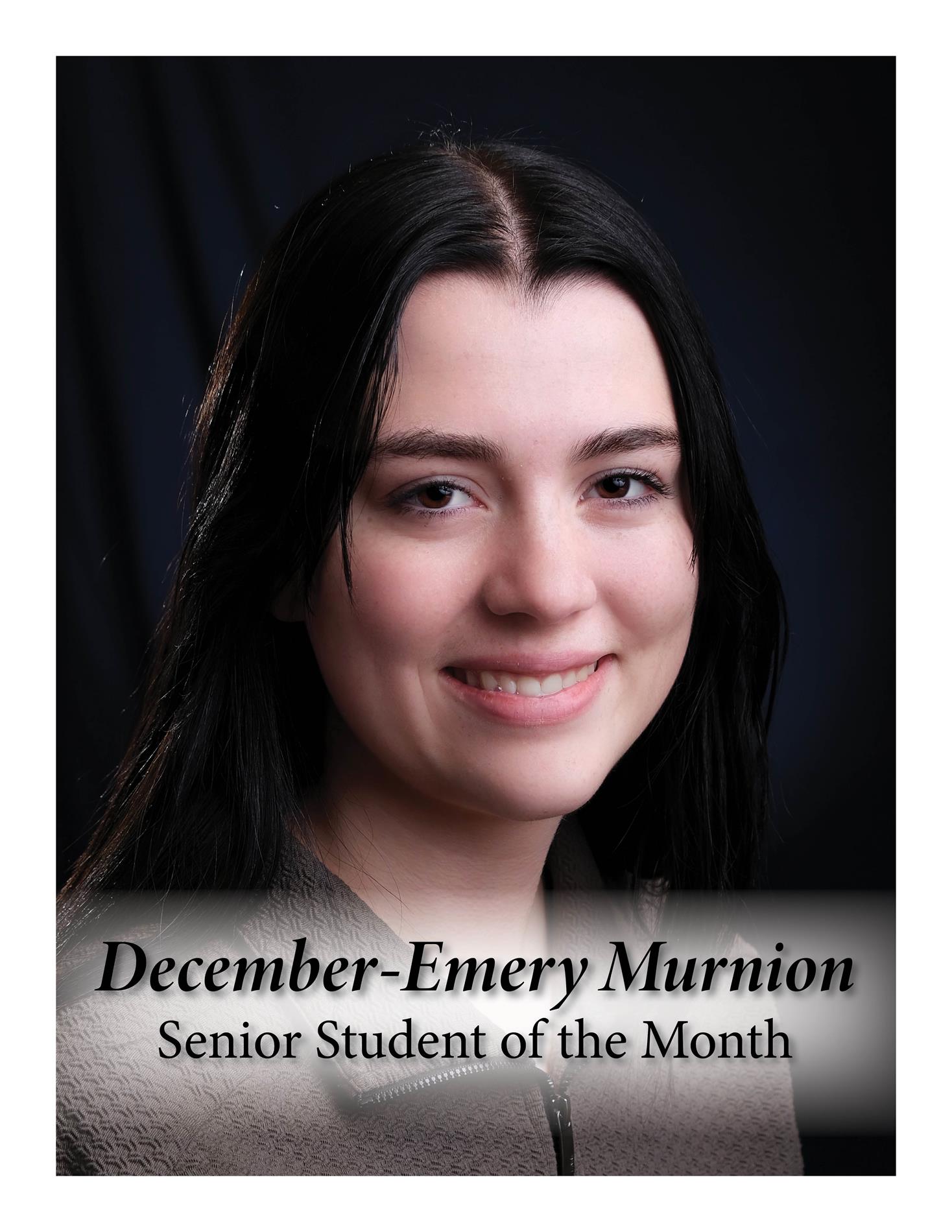 Senior December Student of the Month