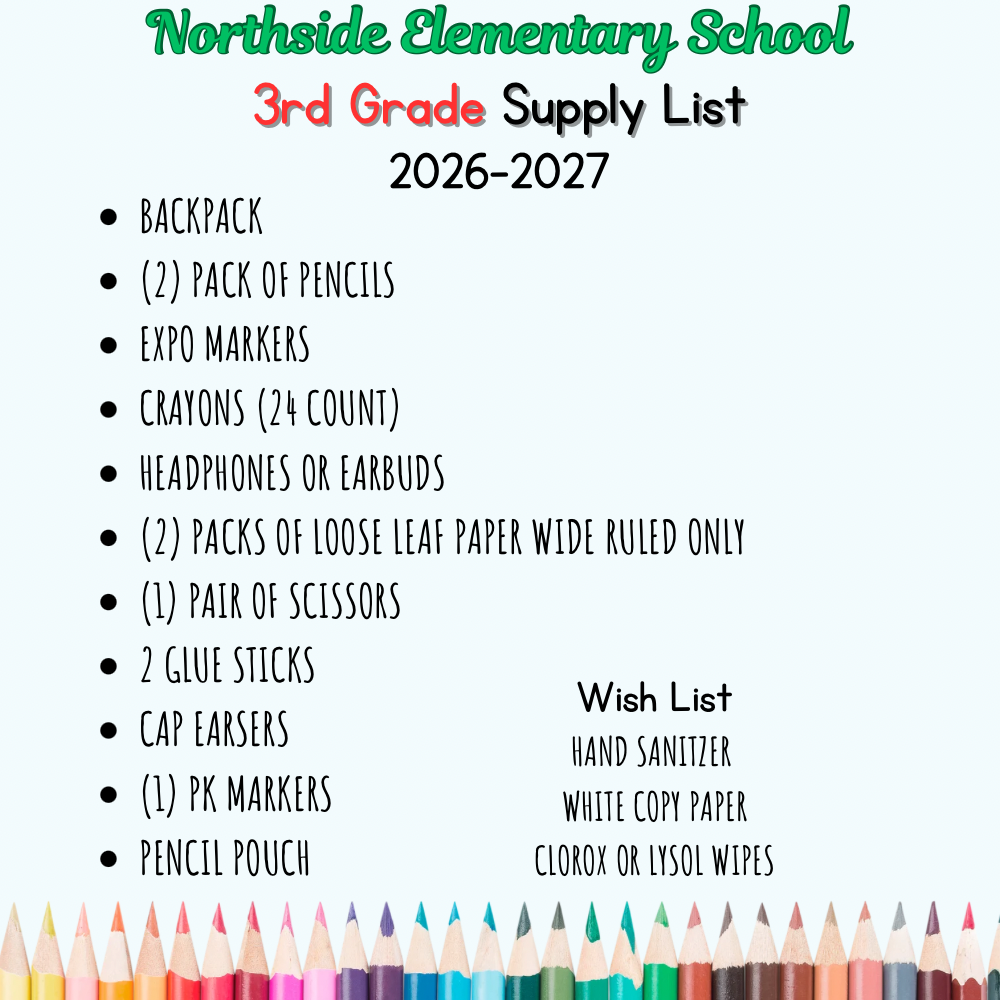 3rd Grade Supply List