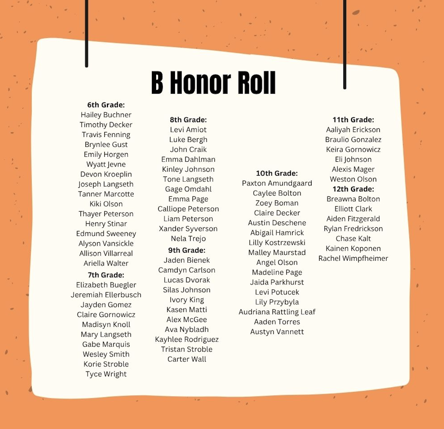 B Honor Roll Q3
