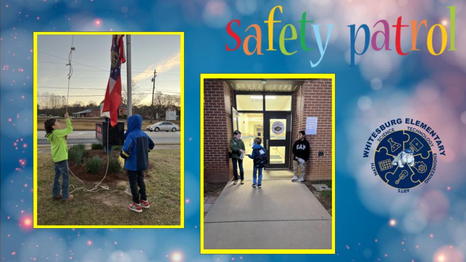 Students raising the flag and monitoring the halls