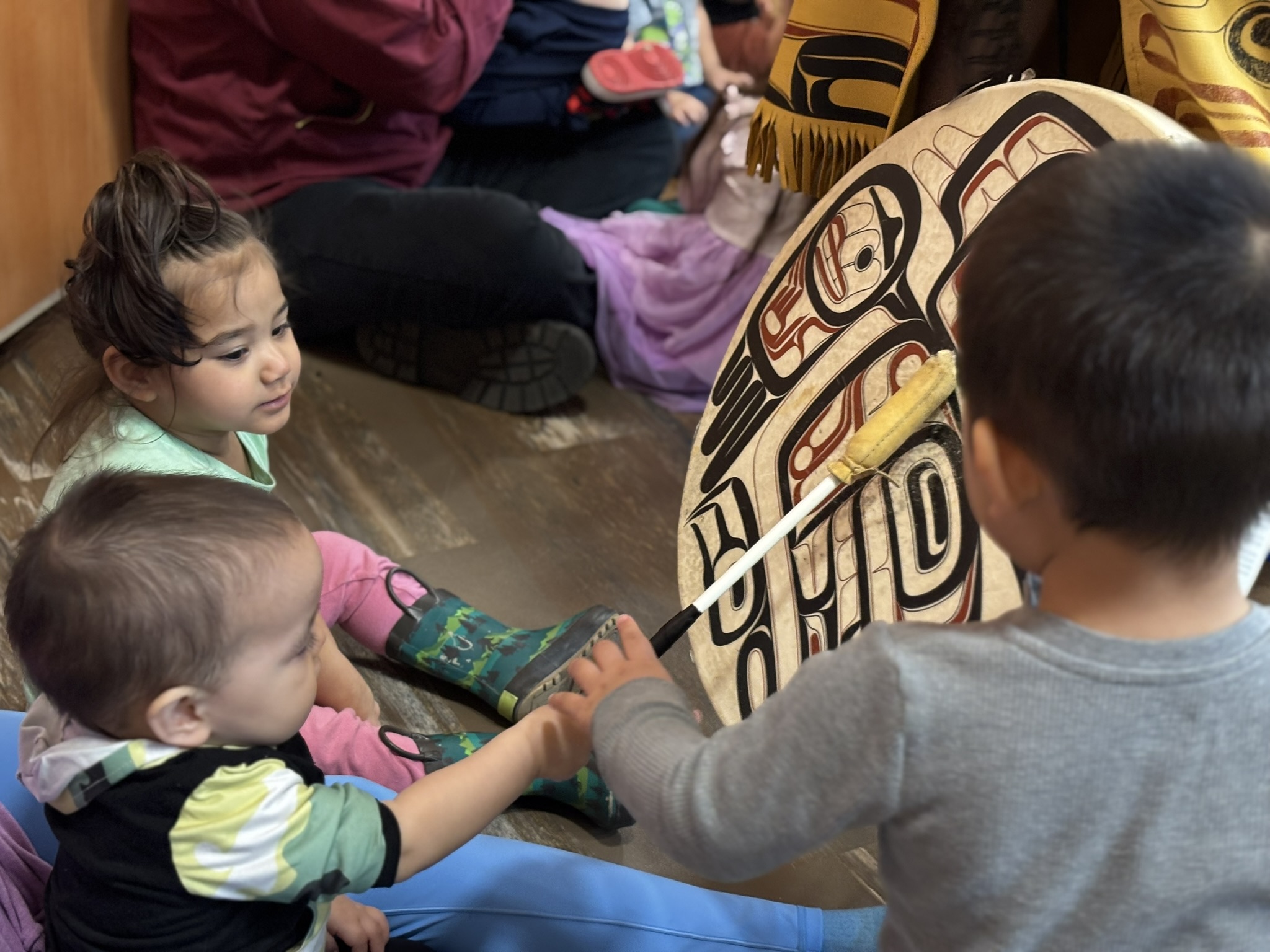 students drumming