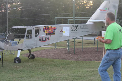 man testing model plane