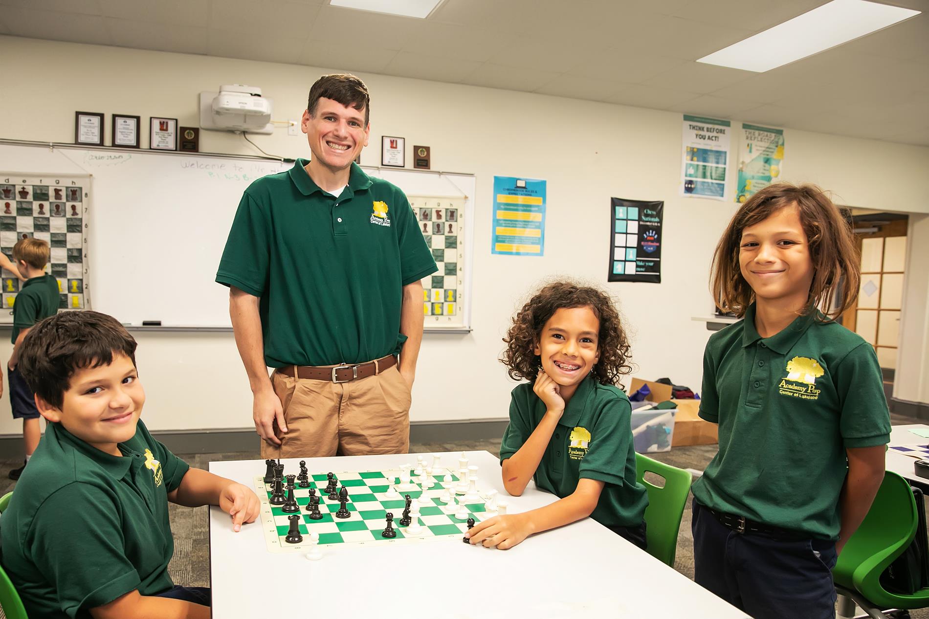 Students and Chess Coach