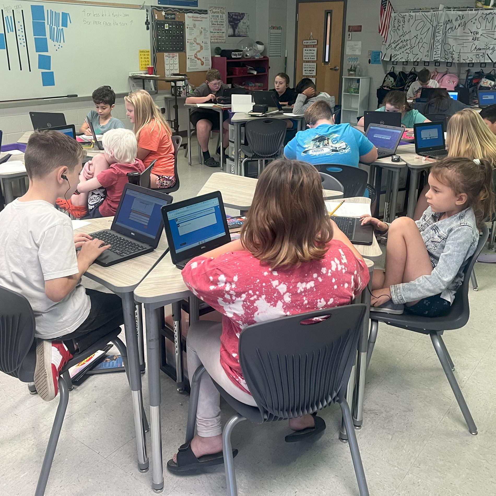 4th grade working on Chromebooks