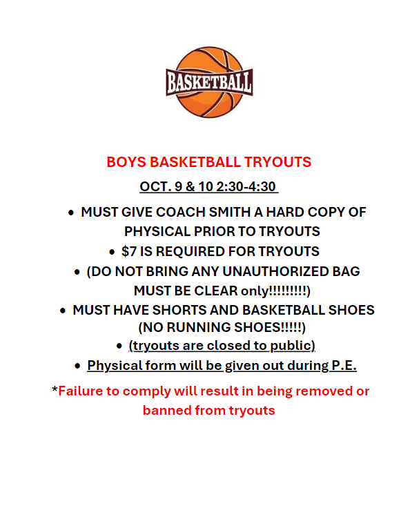 basketball tryout information