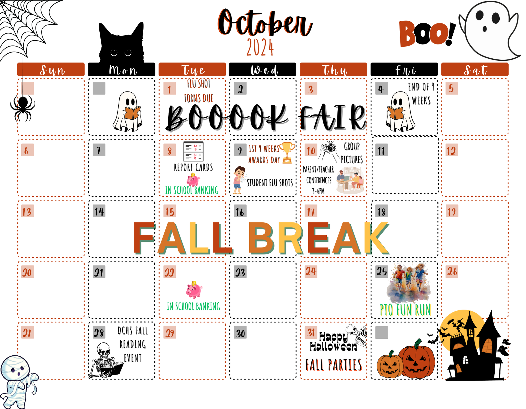 october calendar