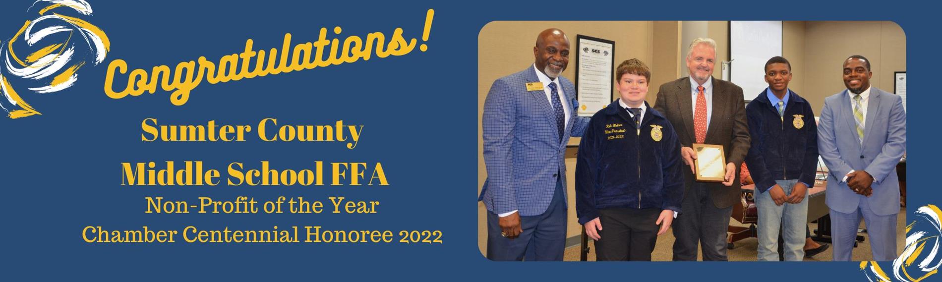 SCMS FFA - Non-Profit of the Year Chamber Centennial Honoree 2022
