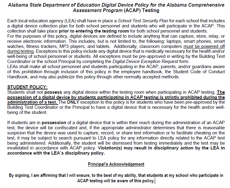 ACAP digital device policy ACAP digital device policy