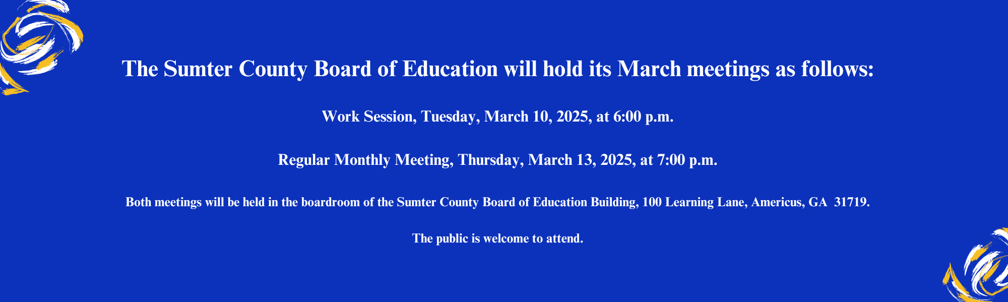 March 2025 BOE Meetings