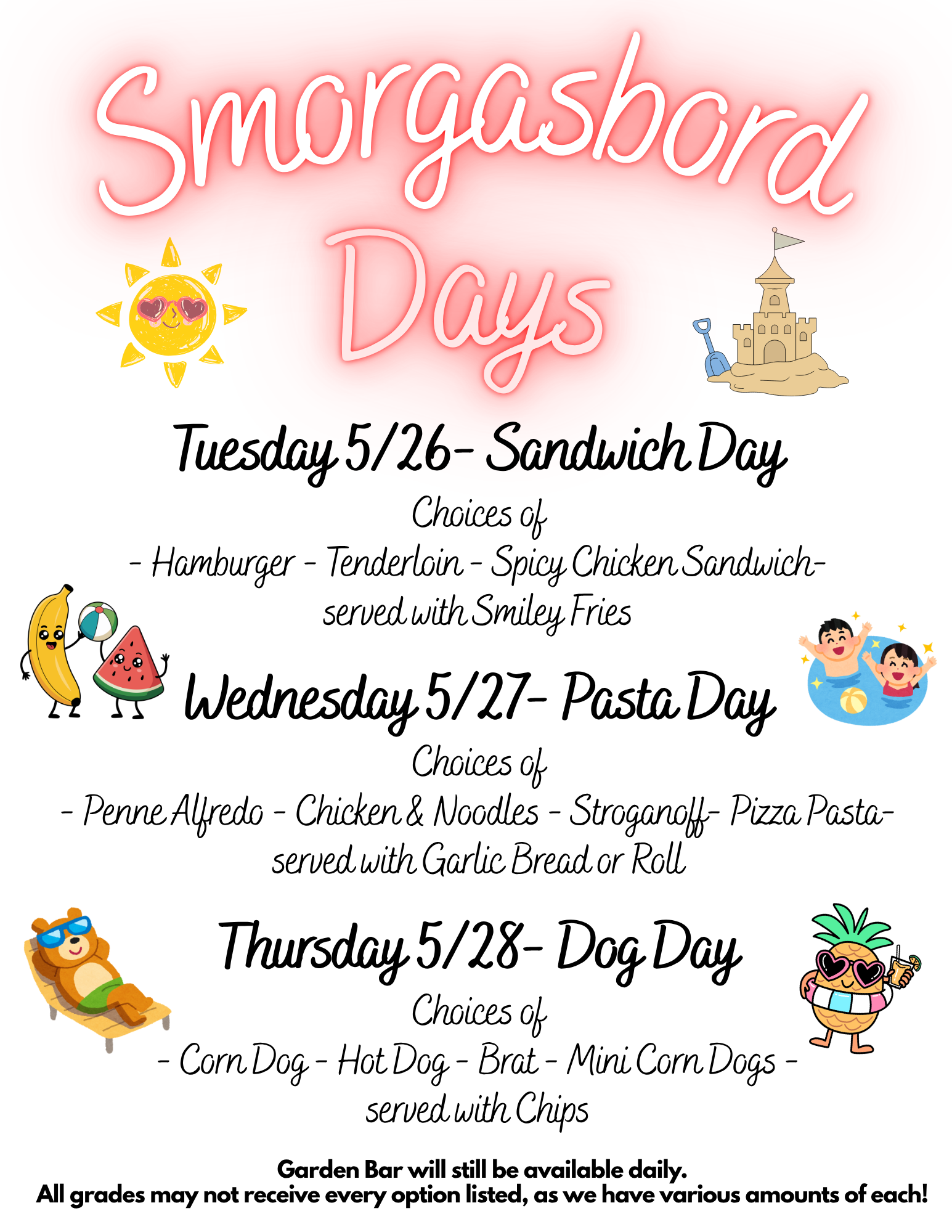 Last Week Lunch Menu