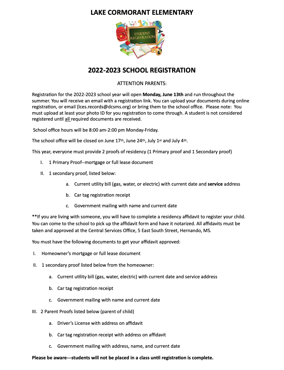 2022-2023 School Registration