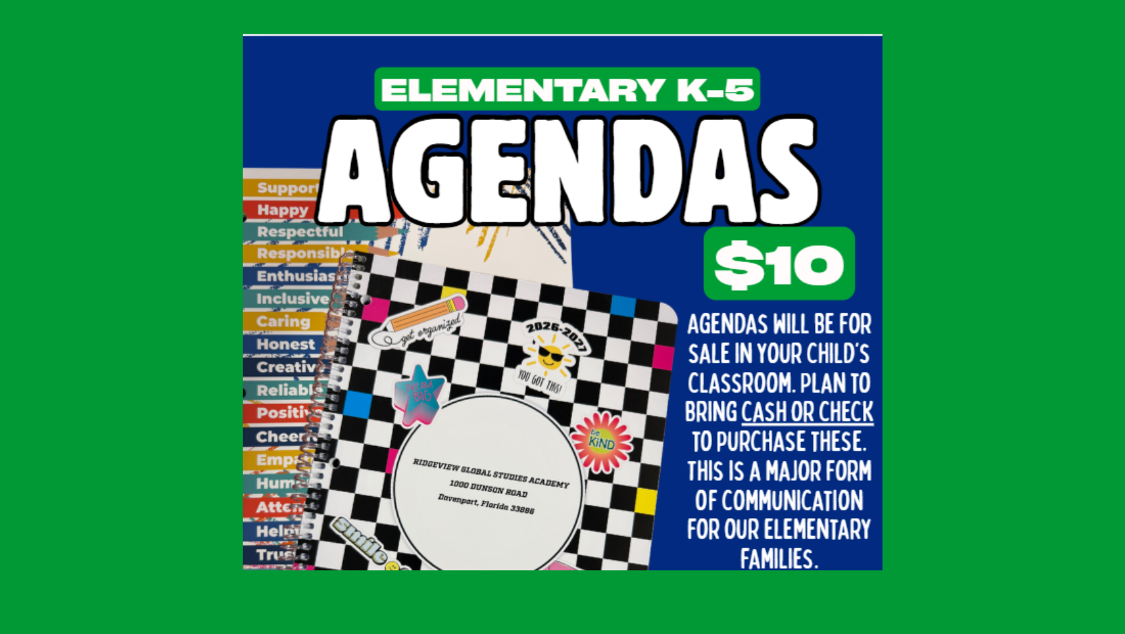 Elementary Agendas