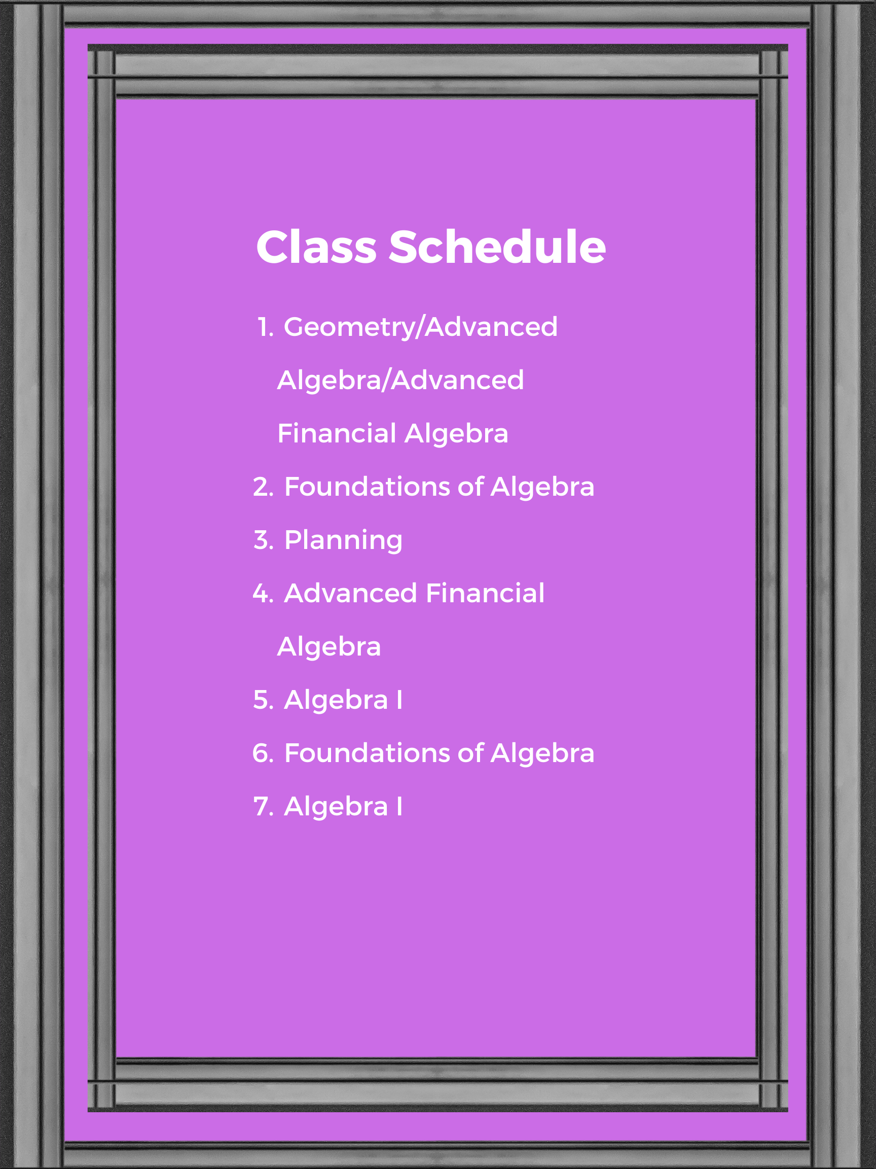 Class Schedule