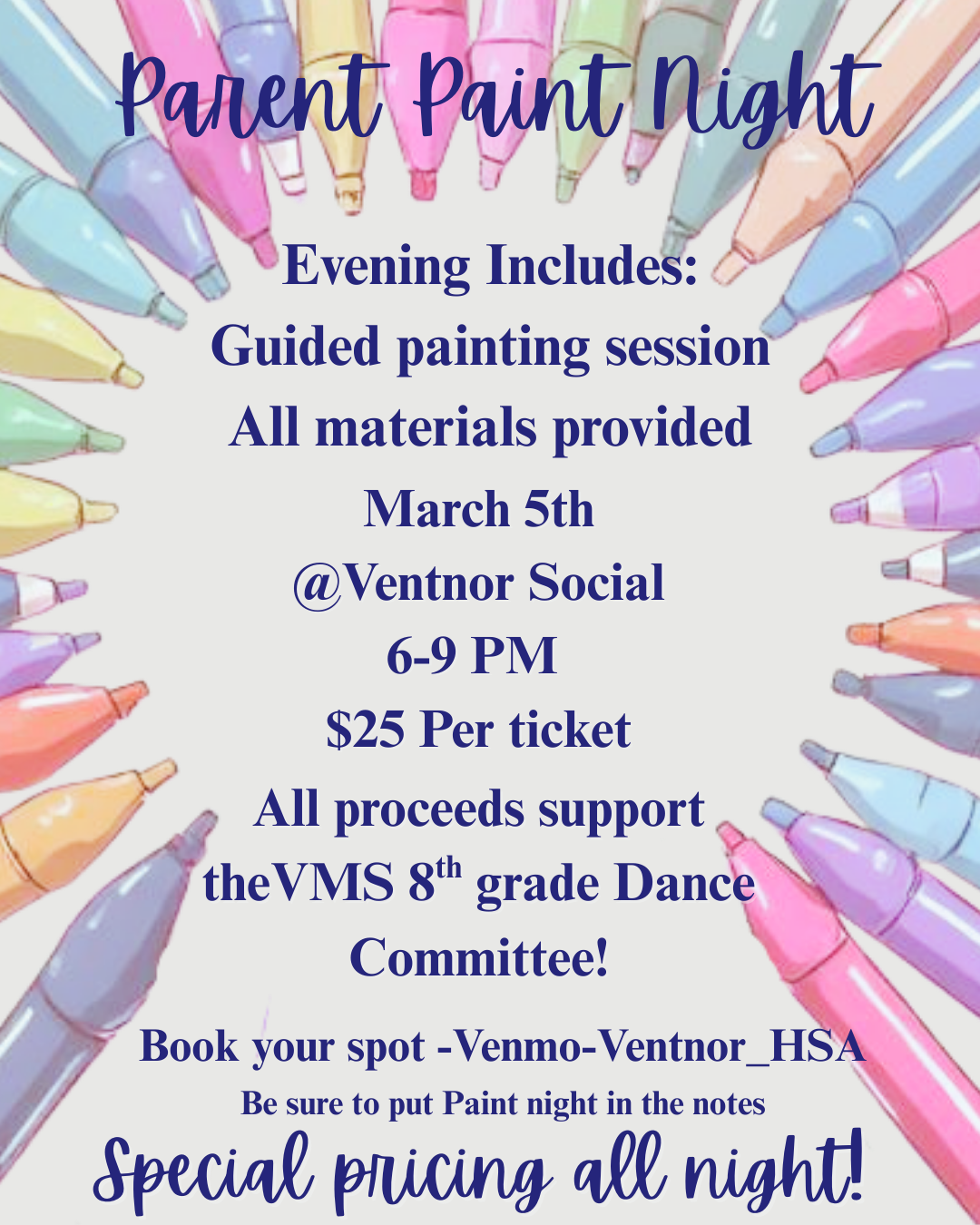 VMA 8th Gr Dance Paint Night