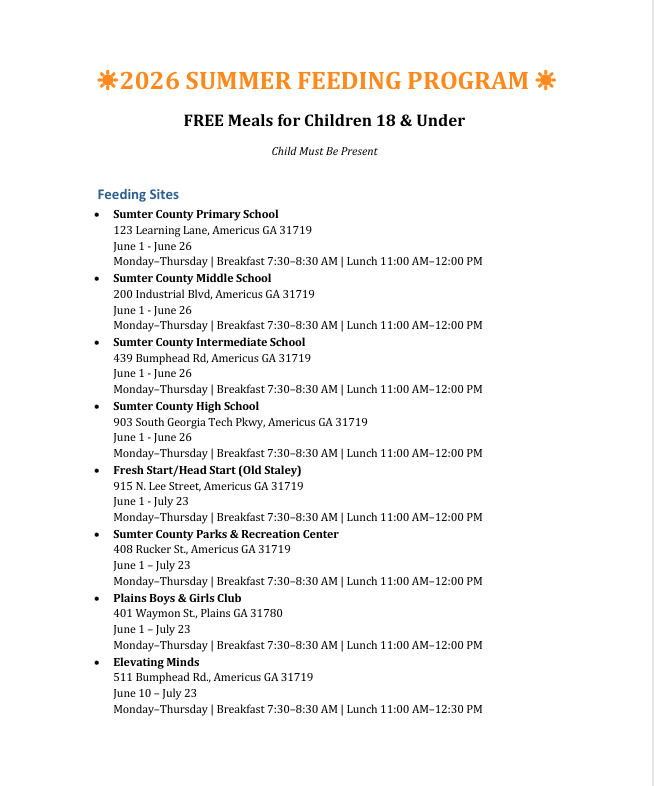 Summer Feeding Sites Summer Feeding Sites