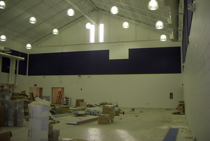 new gym and acoustical boards