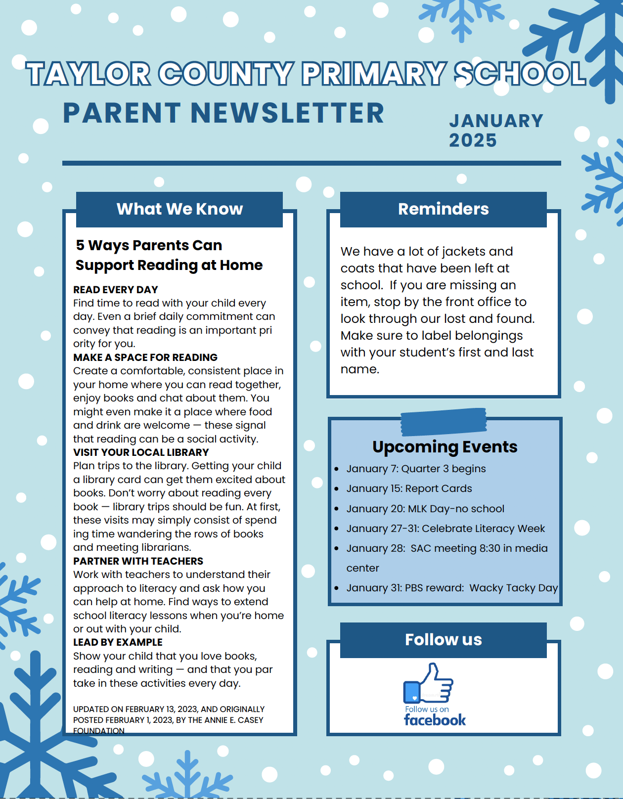 JANUARY PARENT NEWSLETTER PG 1