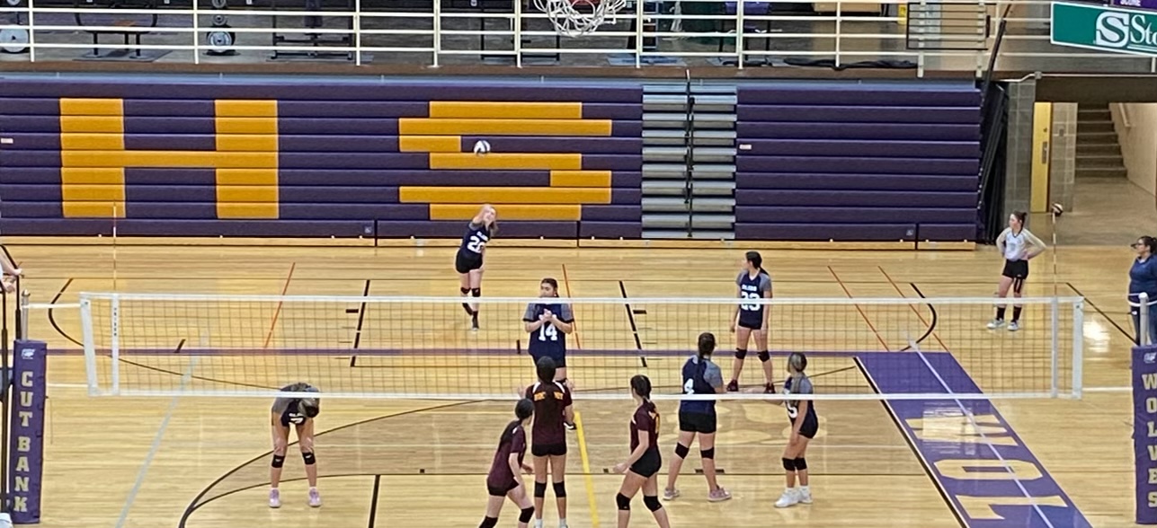 8th Grade Volleyball Game in Cut Bank