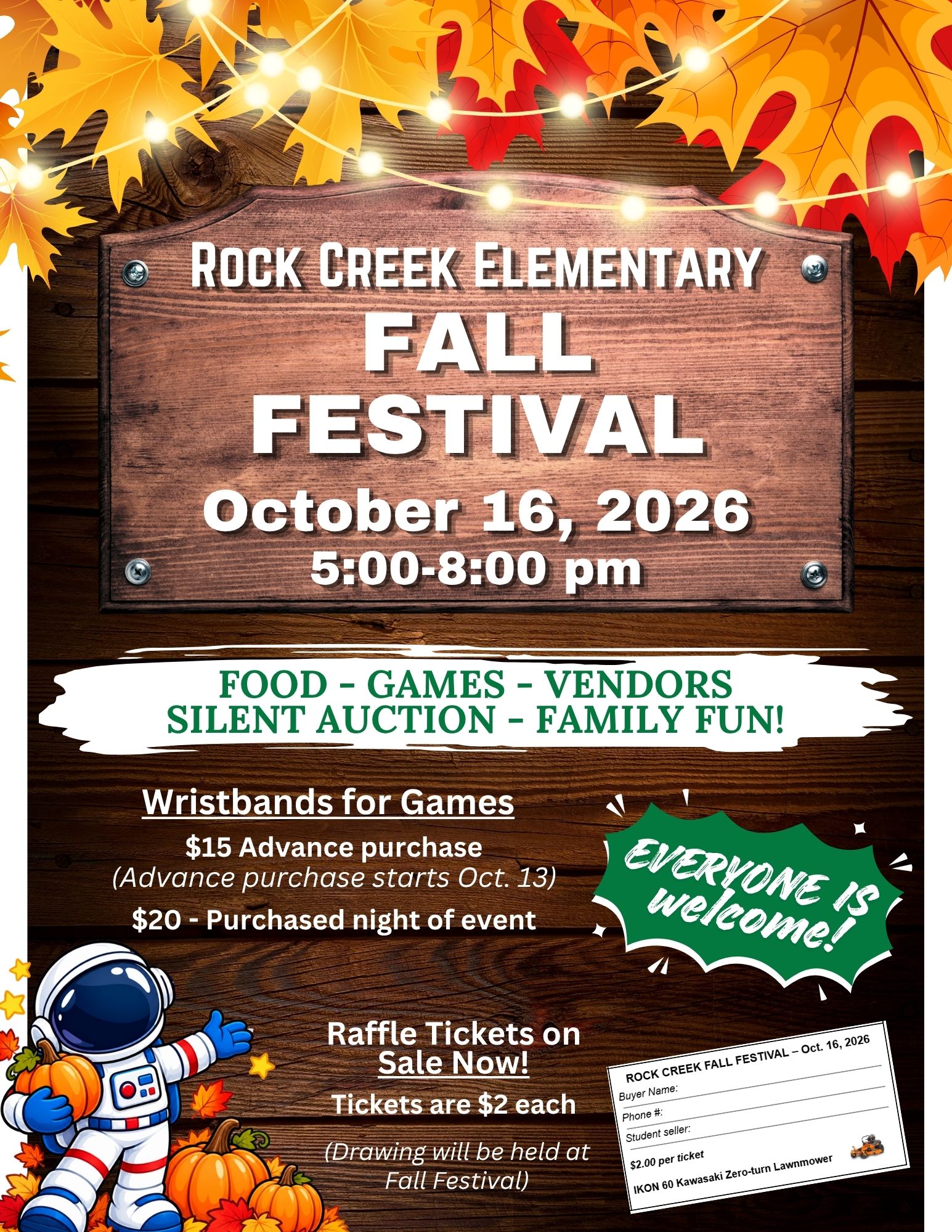Fall Festival Save the Date.  October 16, 2026