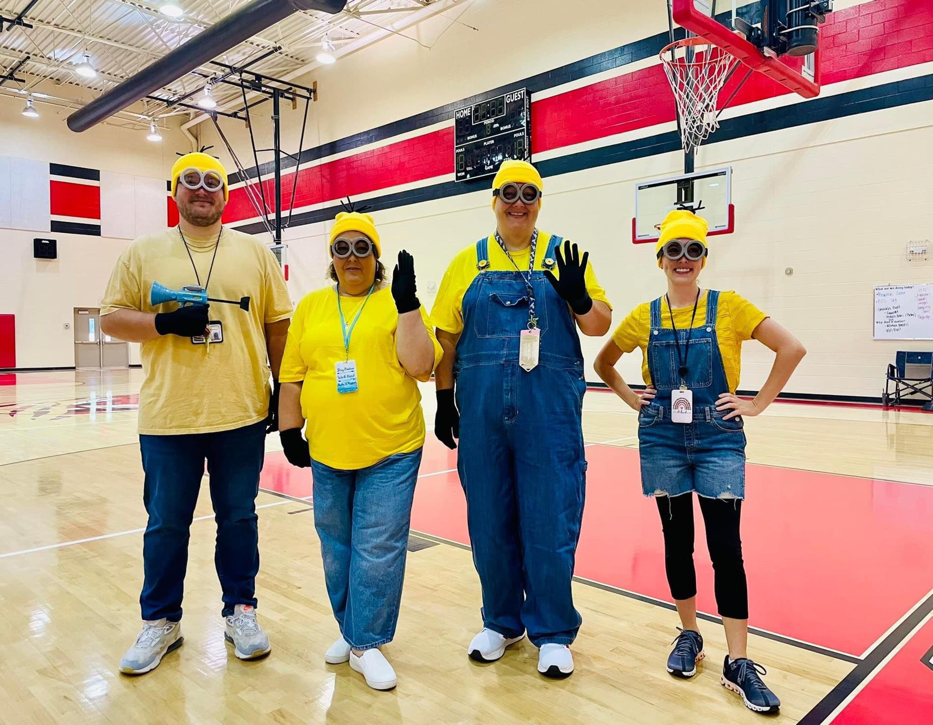 Teachers dressed like minions