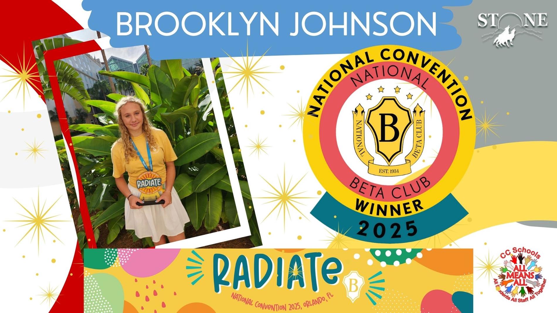 Brooklyn Johnson competed and placed at the National Convention in Orlando iamge