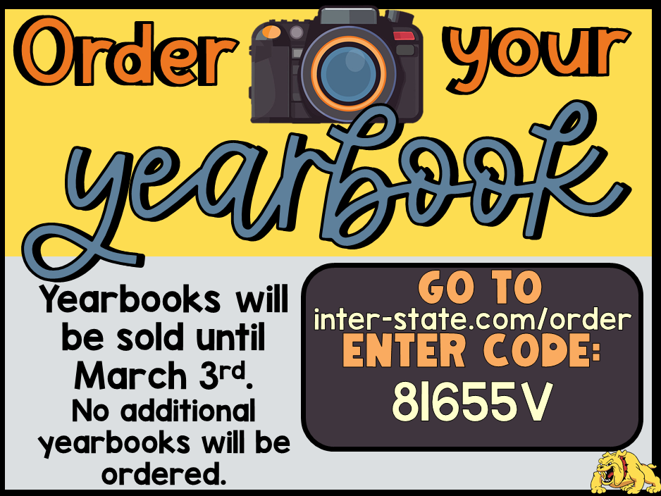yearbooks on sale, last day March 3rd