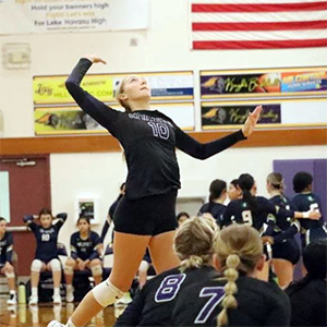 player spiking the ball at the net