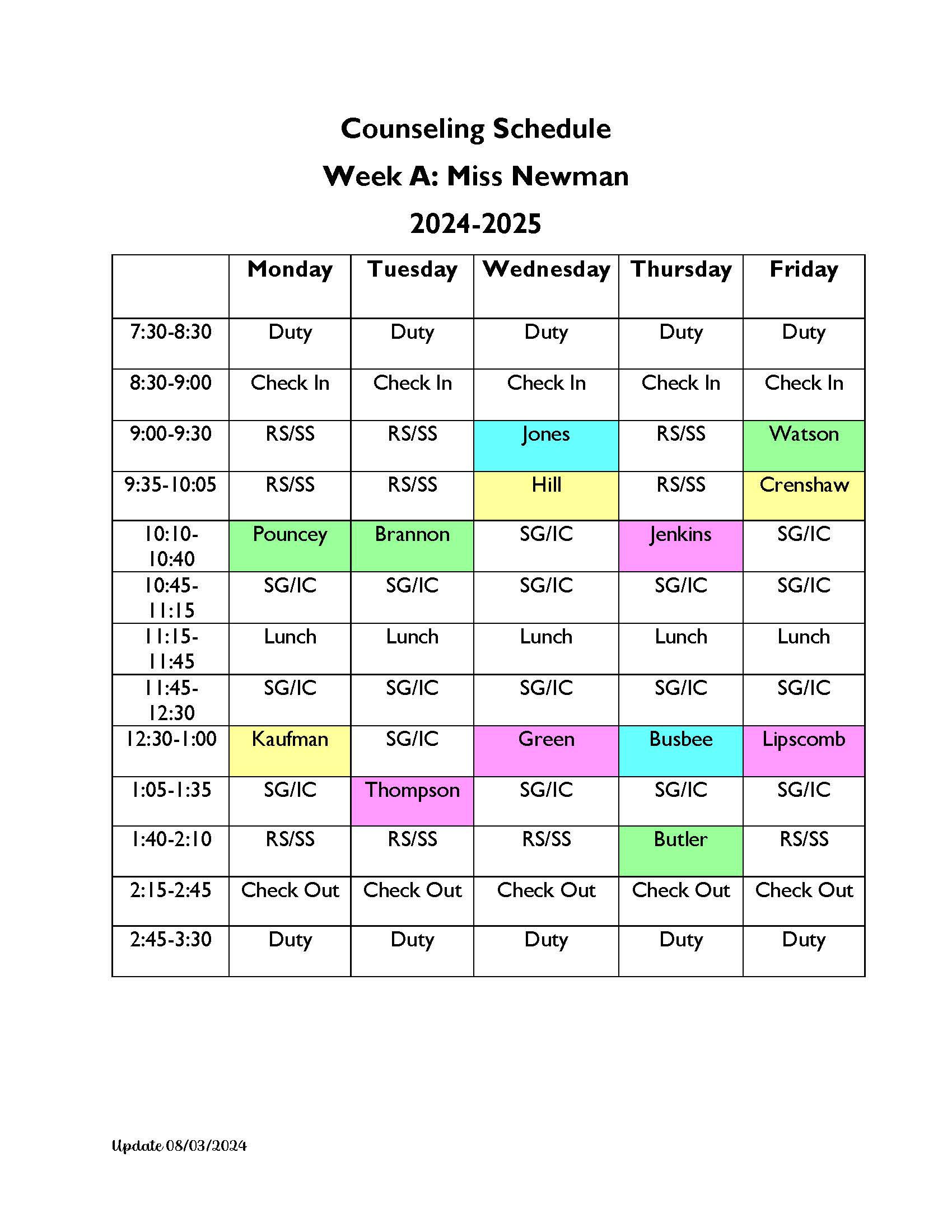 Ms. Newman week a