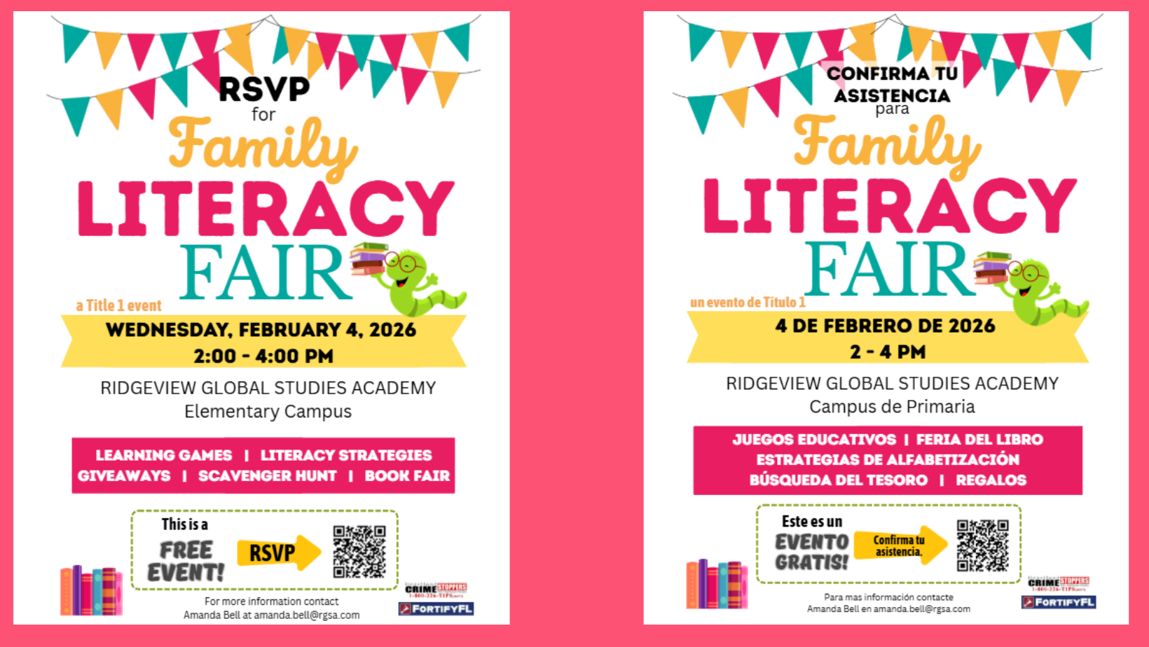 Literacy Fair Flyers English and Spanish