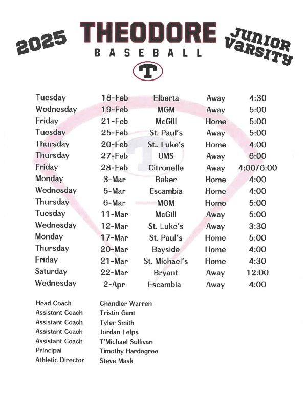 JV Basketball Schedule