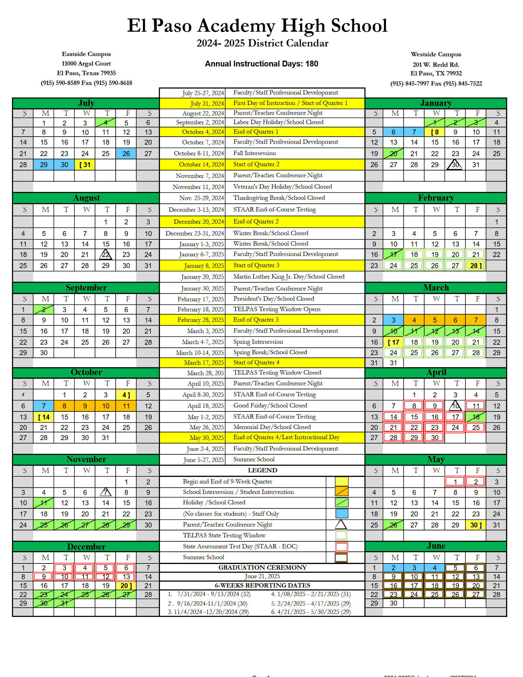 2024-2025 Calendar