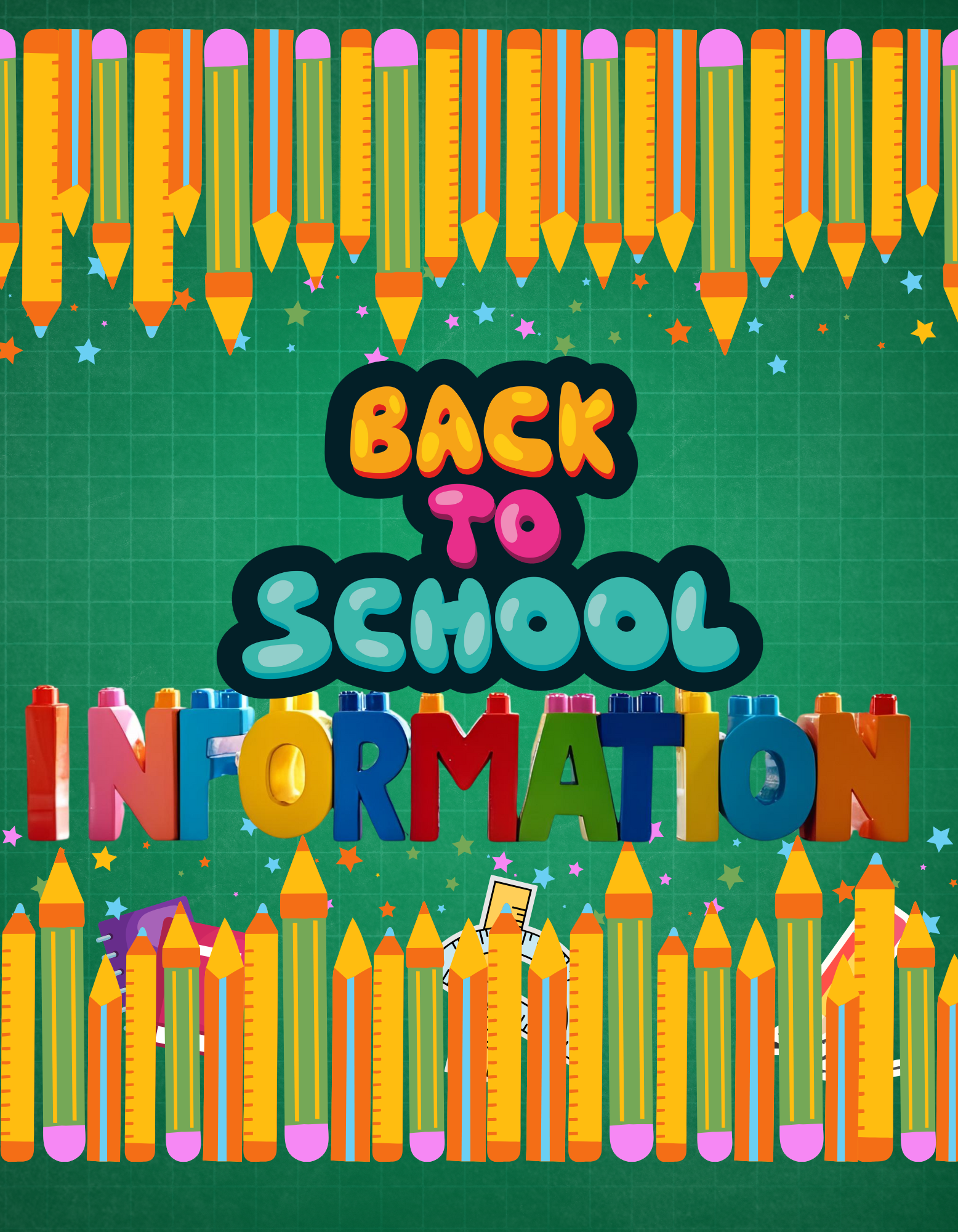 school supplies.Back to school information.