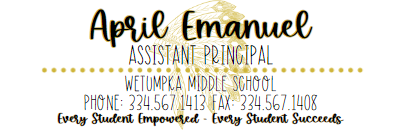 April Emanuel, Assistant Principal, april.emanuel@elmoreco.com