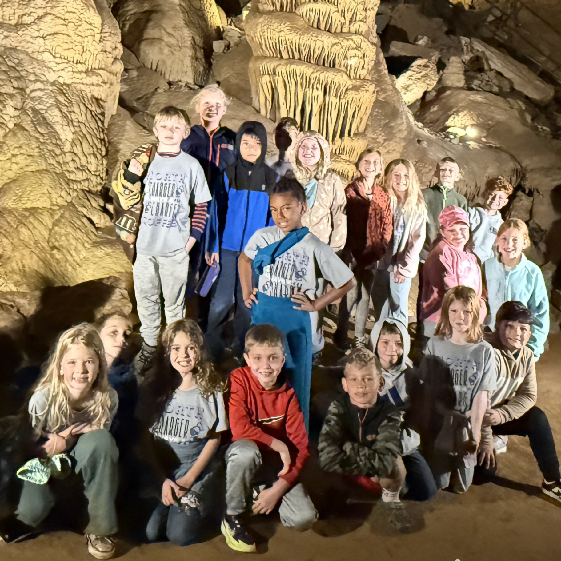 Students at Cumberland Caverns field trip