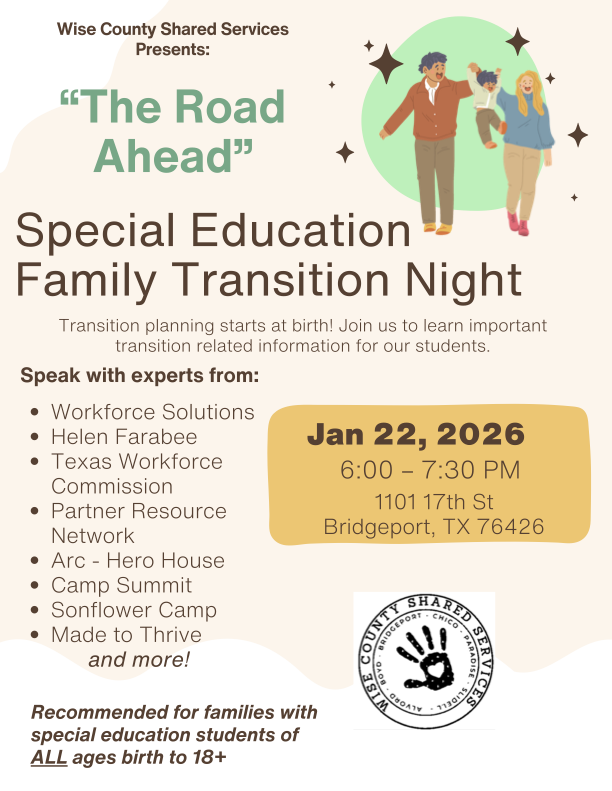 Wise County Shared Services for “The Road Ahead” Special Education Family Transition Night