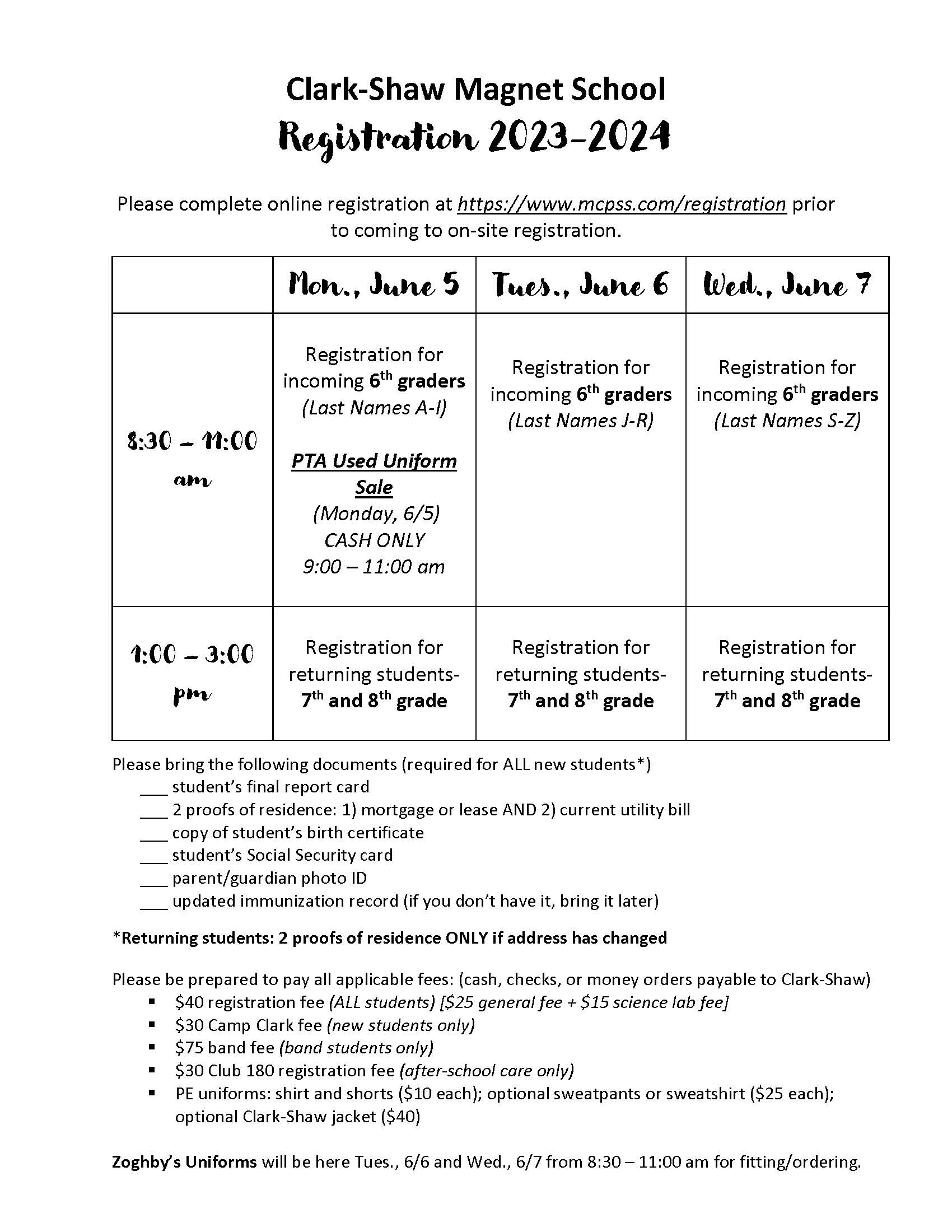 registration for 2023-2024