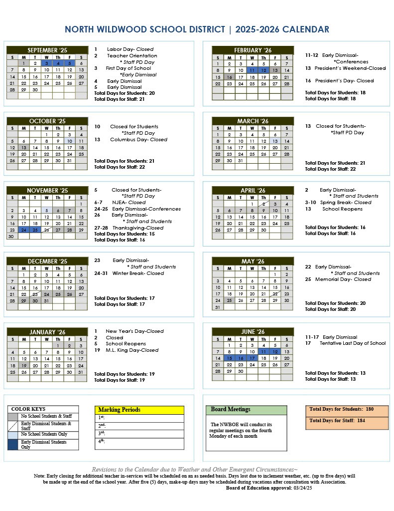 NWSD Calendar 2025 2026