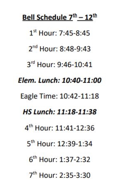 bell schedule